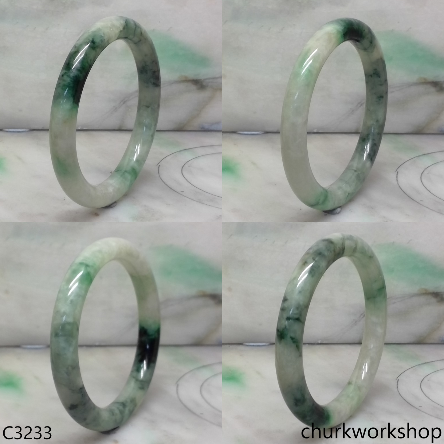 Mix bluish green  jade bangle