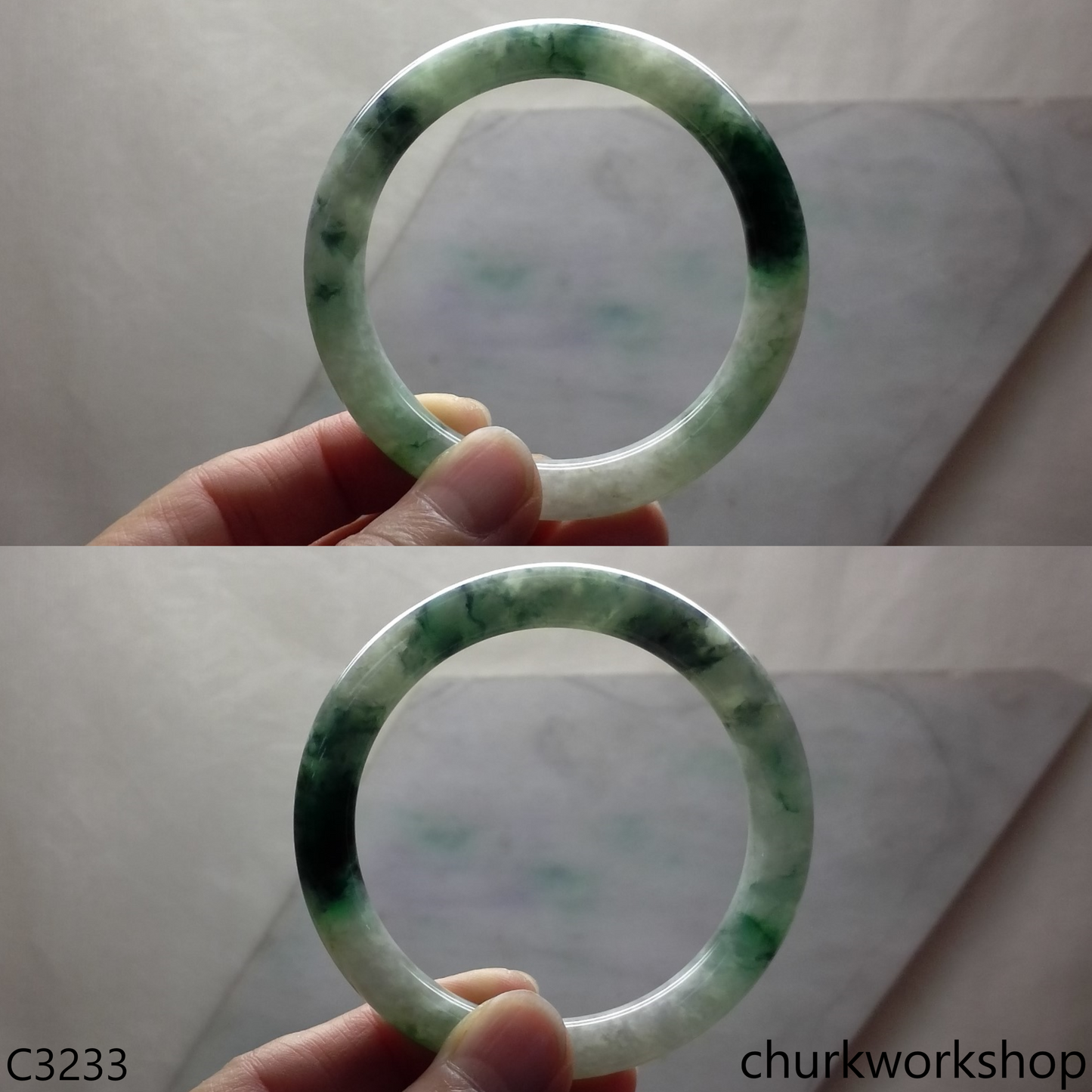 Mix bluish green  jade bangle