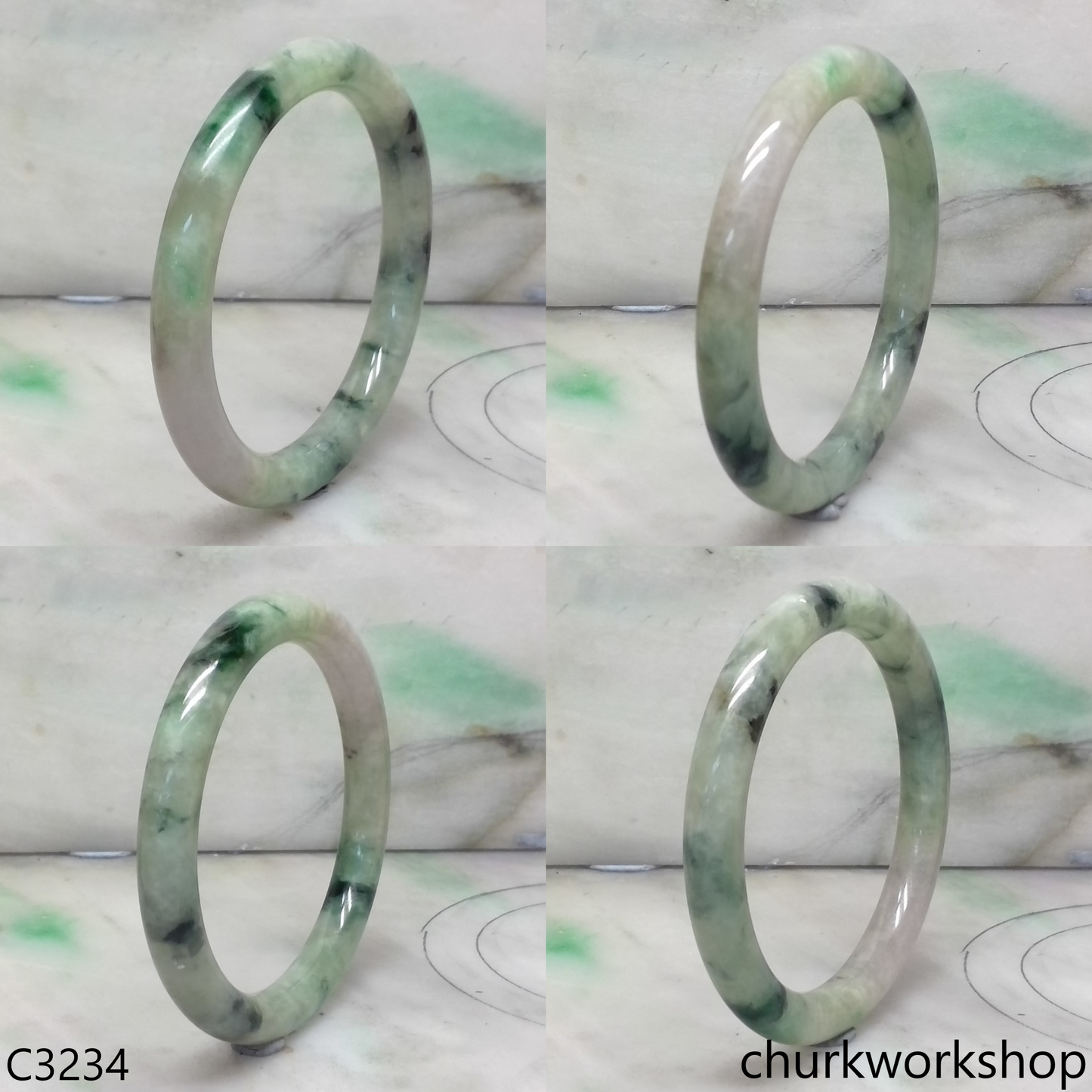 Mix bluish green  jade bangle