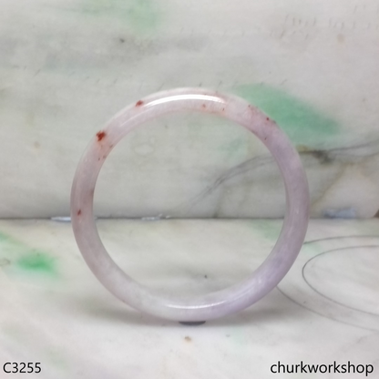 Lavender jade with red dots bangle