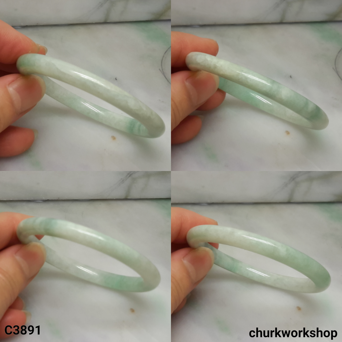 Small light green jade bangle