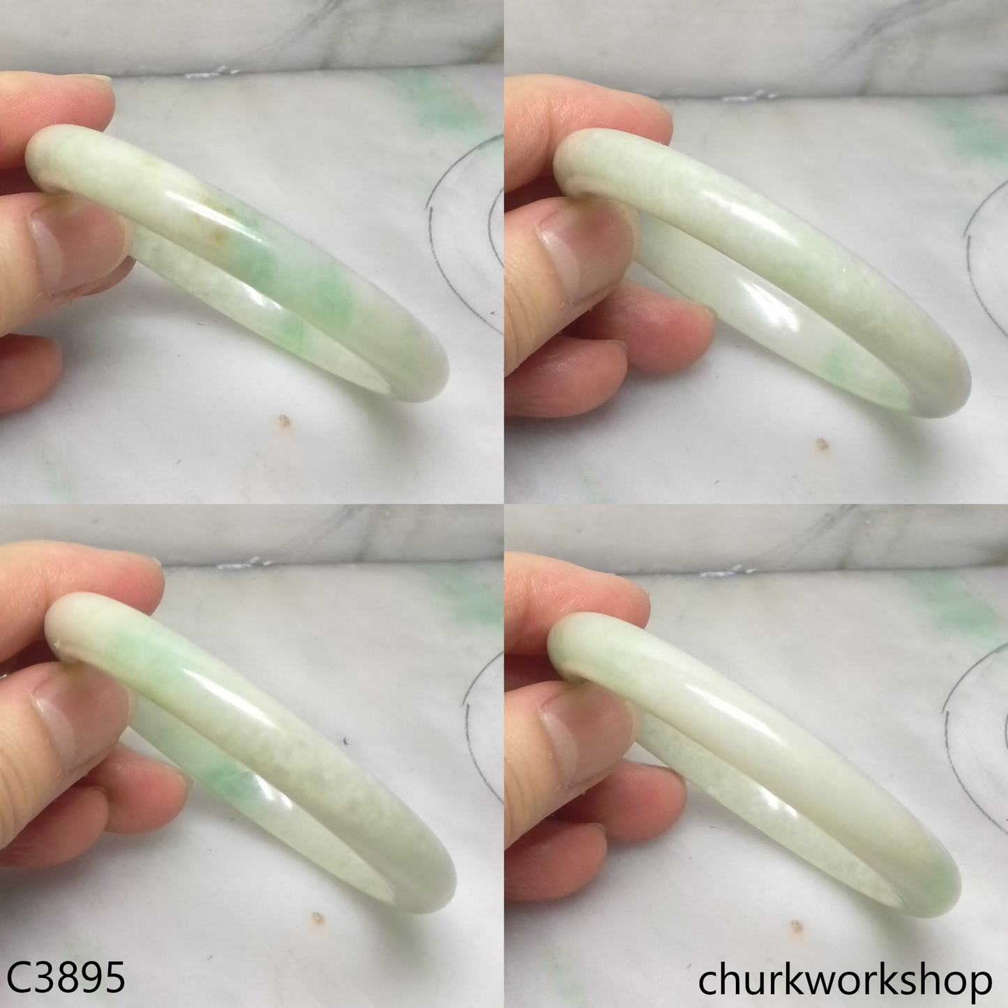 Light green jade bangle