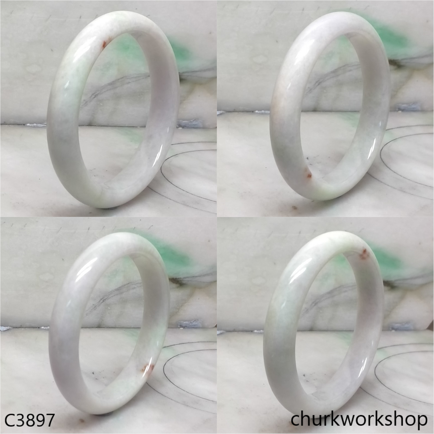 Light green mix lavender jade bangle