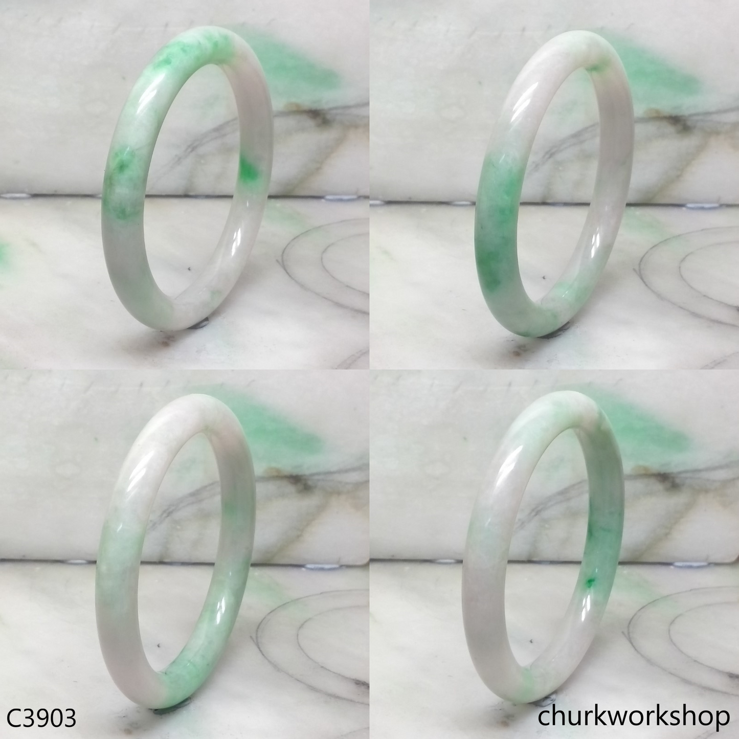 Pale lavender base with light green bangle