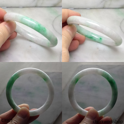 Pale lavender base with green bangle