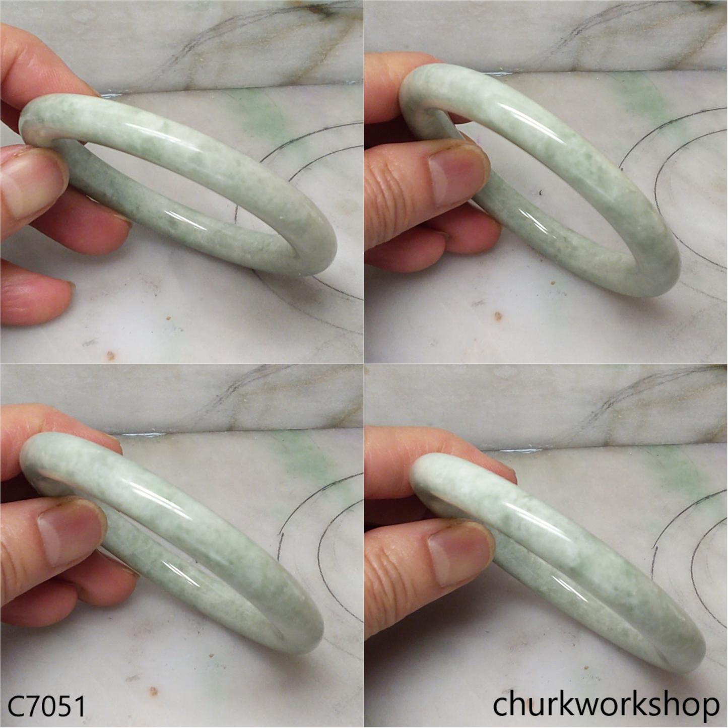 Light green jade bangle