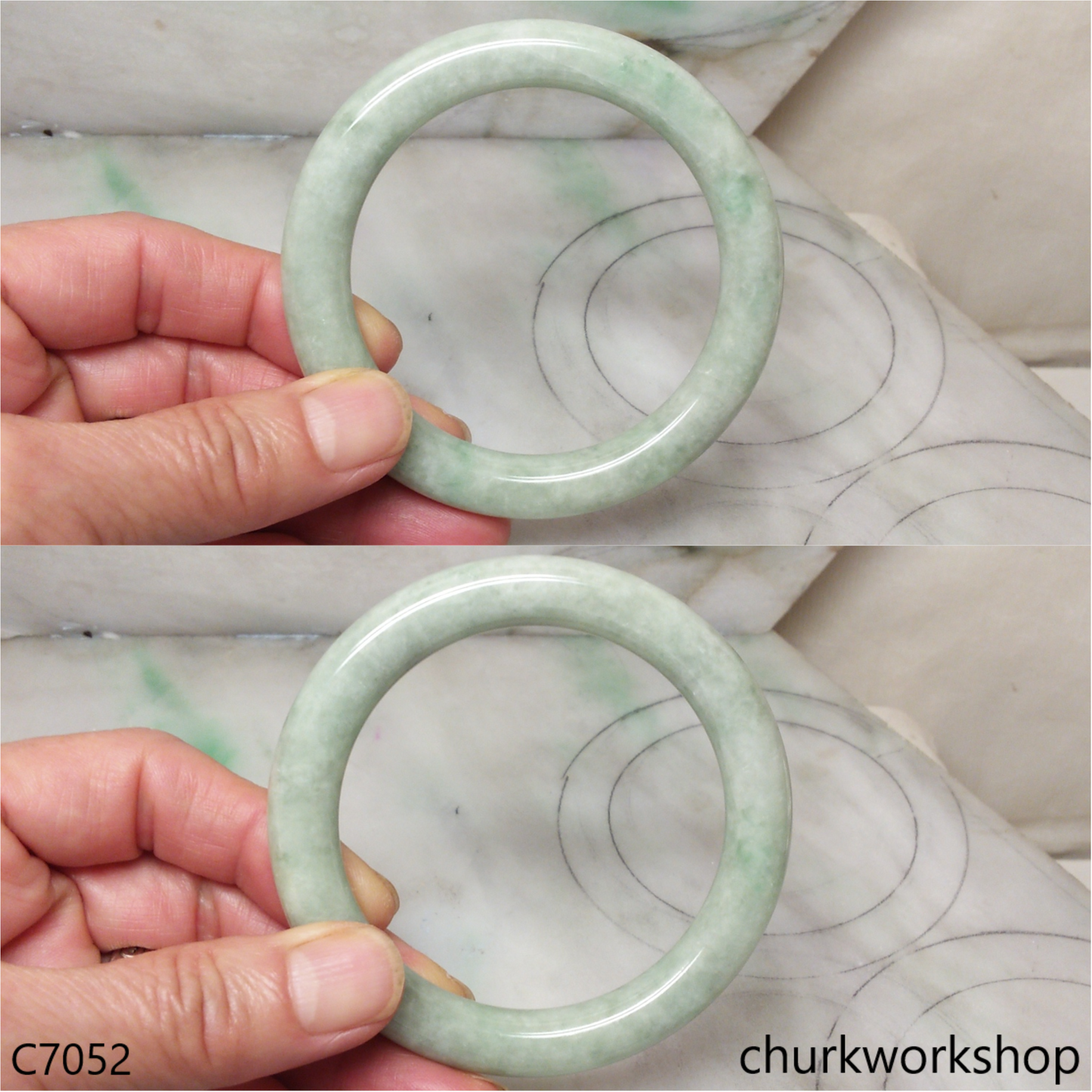 Light green jade bangle