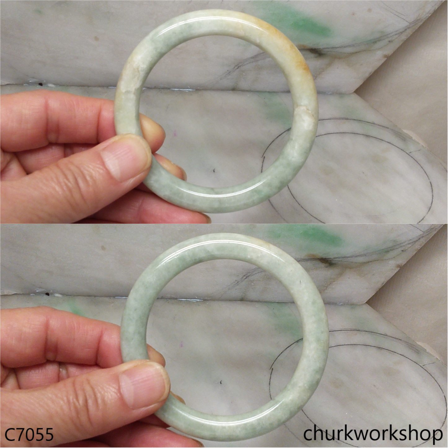 Light green jade bangle