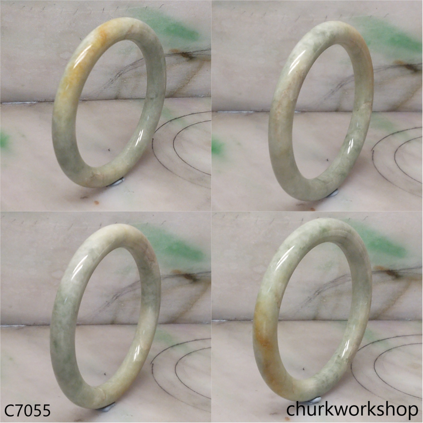 Light green jade bangle