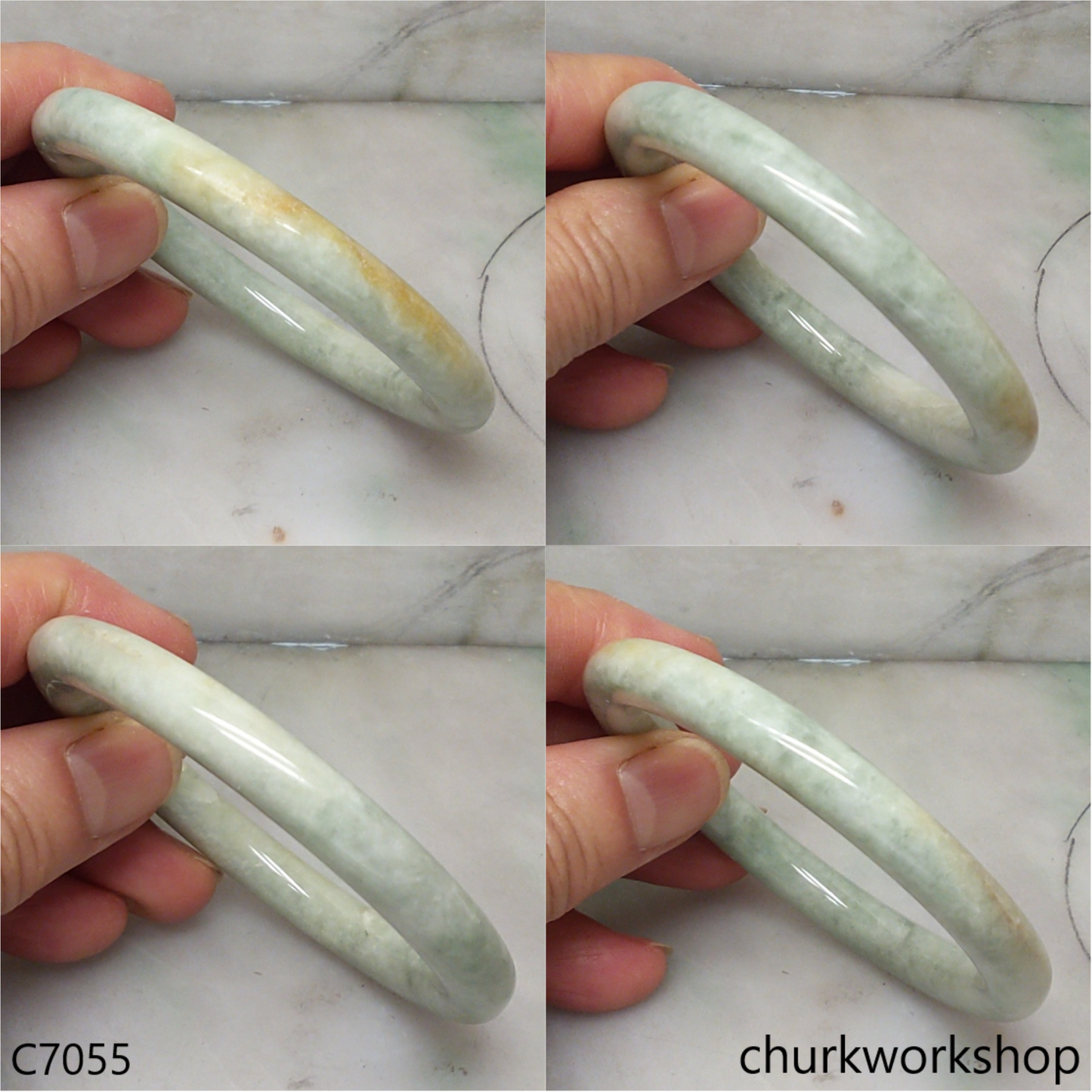 Light green jade bangle