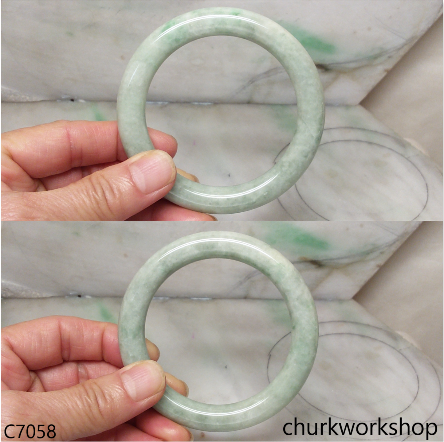 Light green jade bangle