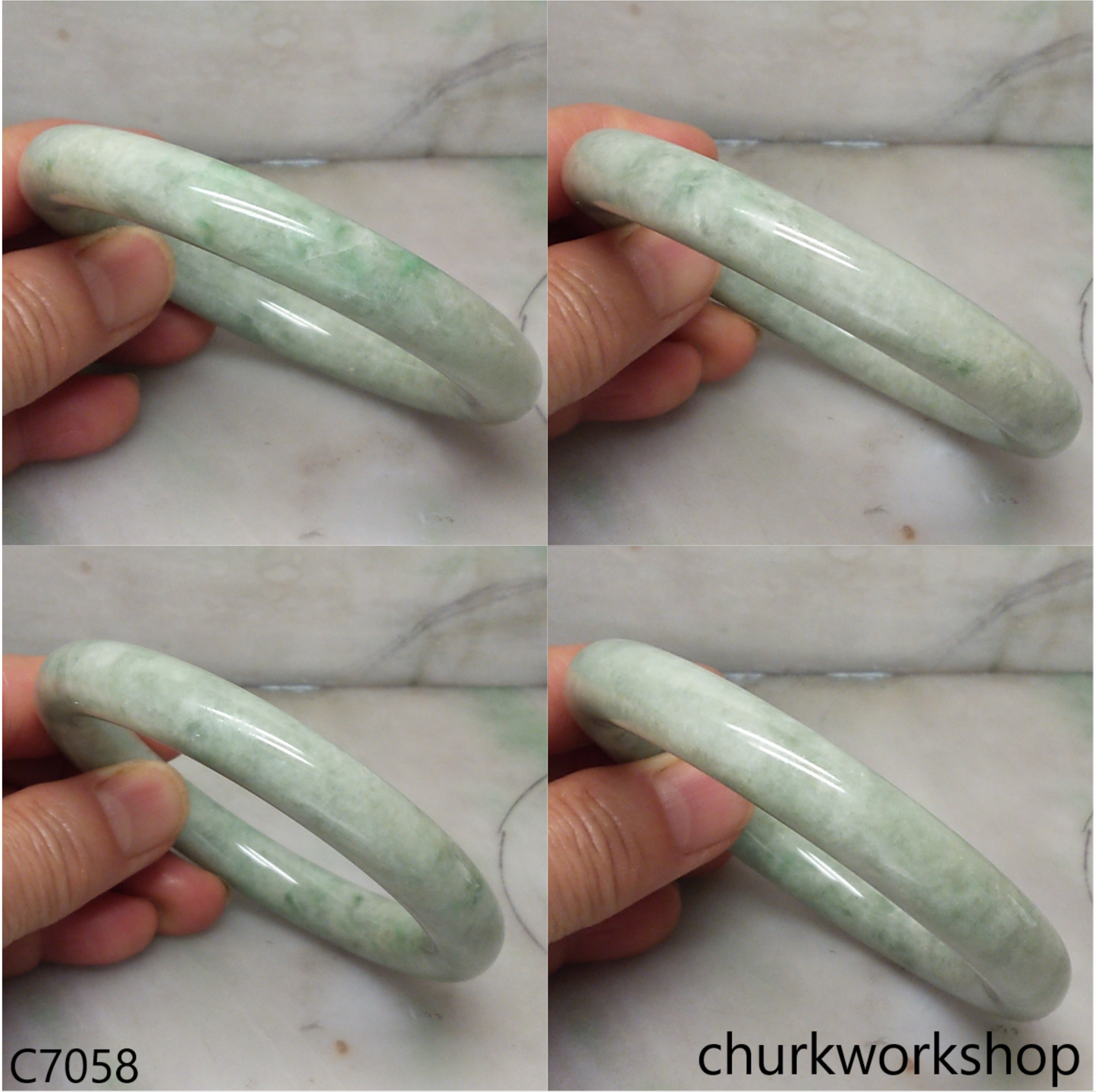 Light green jade bangle
