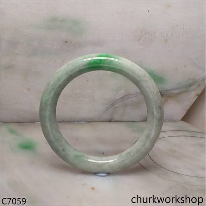 Light green with splotches green jade bangle