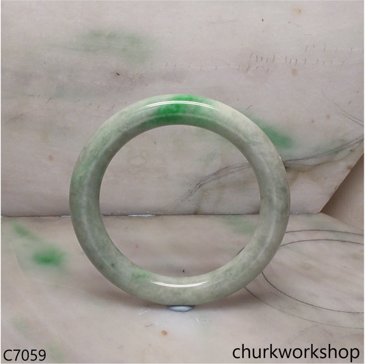 Light green with splotches green jade bangle