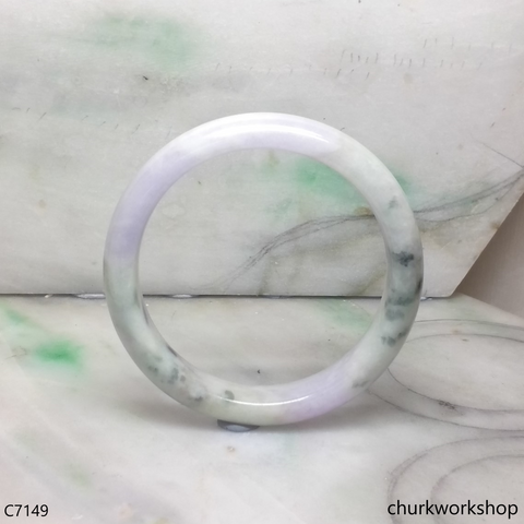 Bluish green mix lavender jade bangle