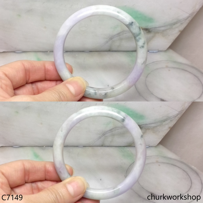 Bluish green mix lavender jade bangle