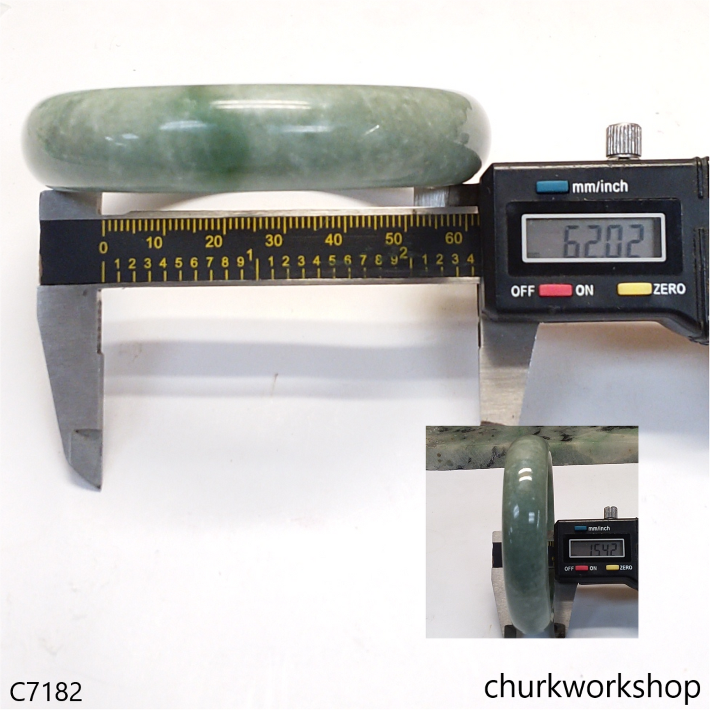 Large bluish green jade bangle