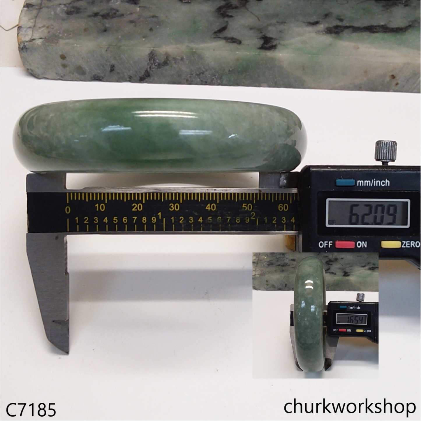Large bluish green jade bangle