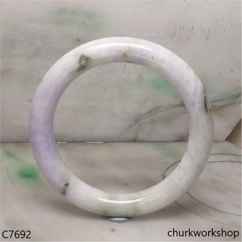 Large pale lavender mix light green jade bangle