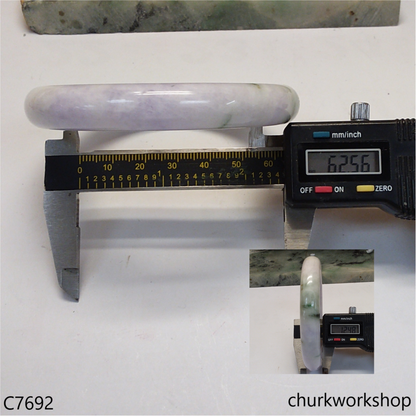 Large pale lavender mix light green jade bangle