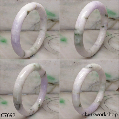 Large pale lavender mix light green jade bangle
