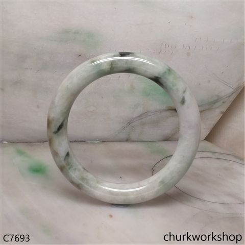 Large multiple color jade bangle