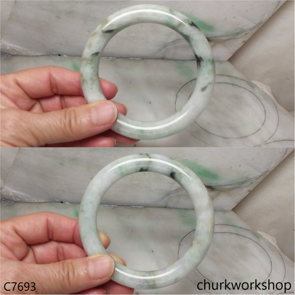 Large multiple color jade bangle