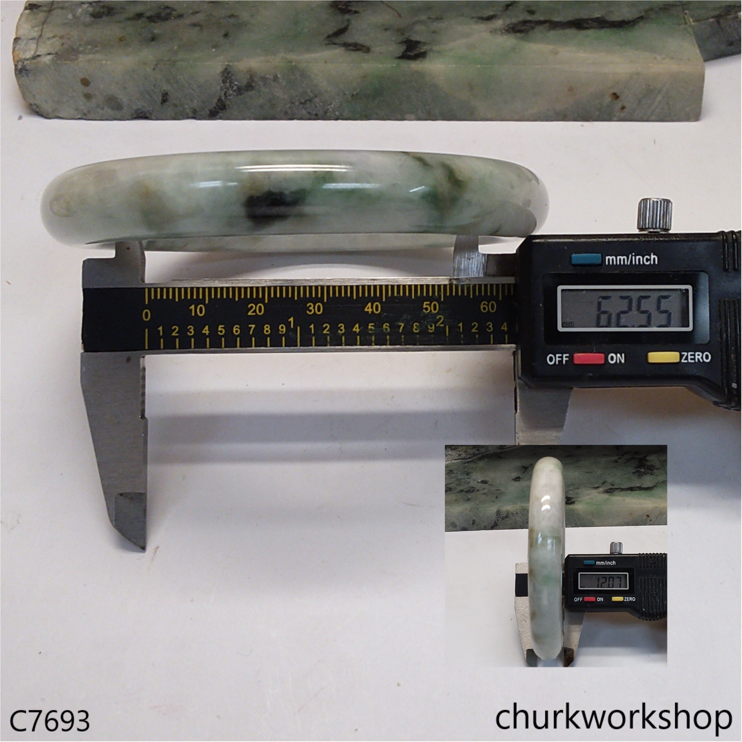 Large multiple color jade bangle