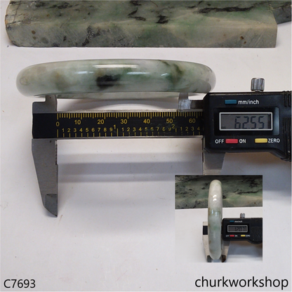 Large multiple color jade bangle