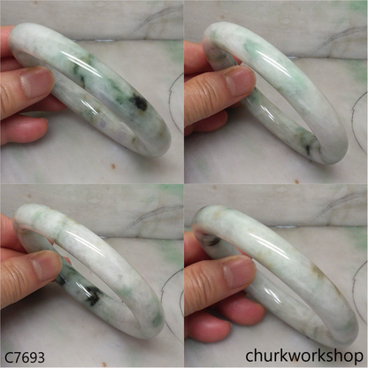 Large multiple color jade bangle
