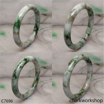 Large multiple green jade bangle