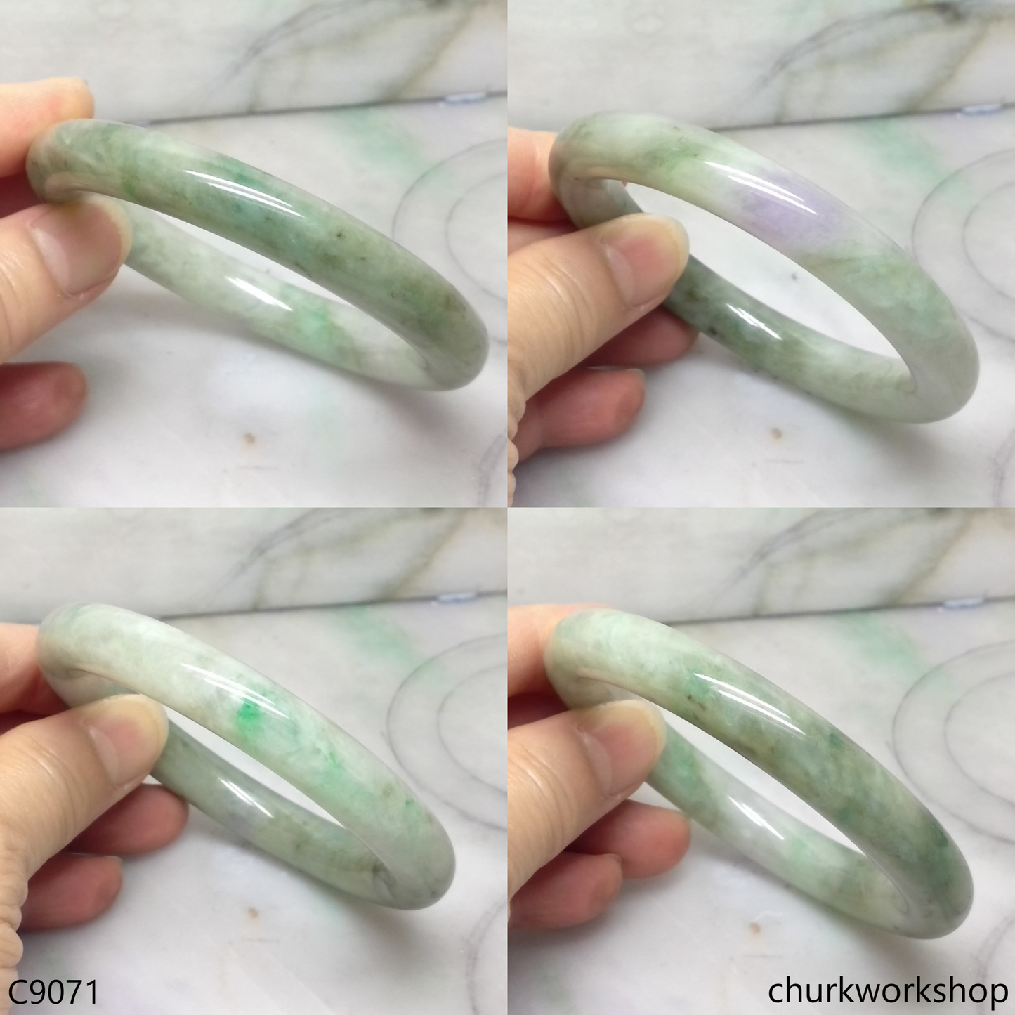 Bluish green  jade bangle