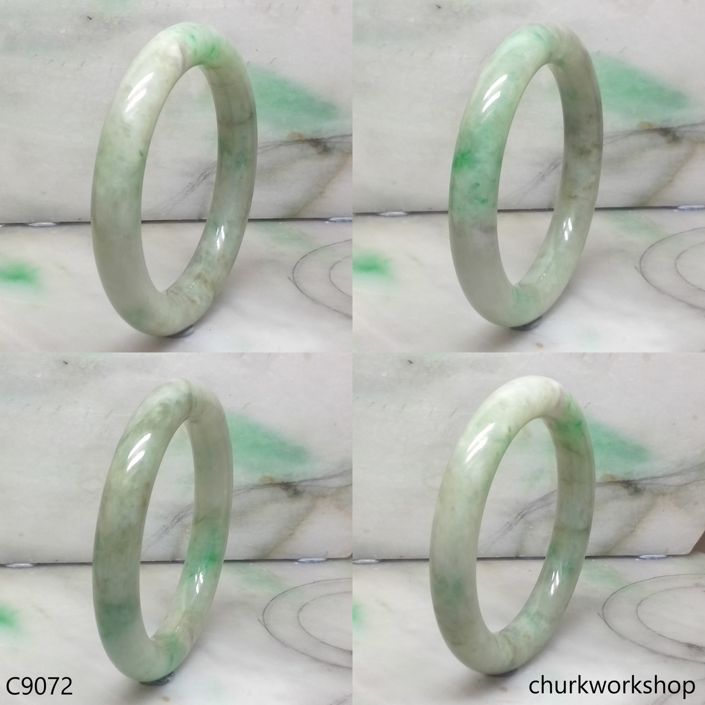 Pea green  jade bangle