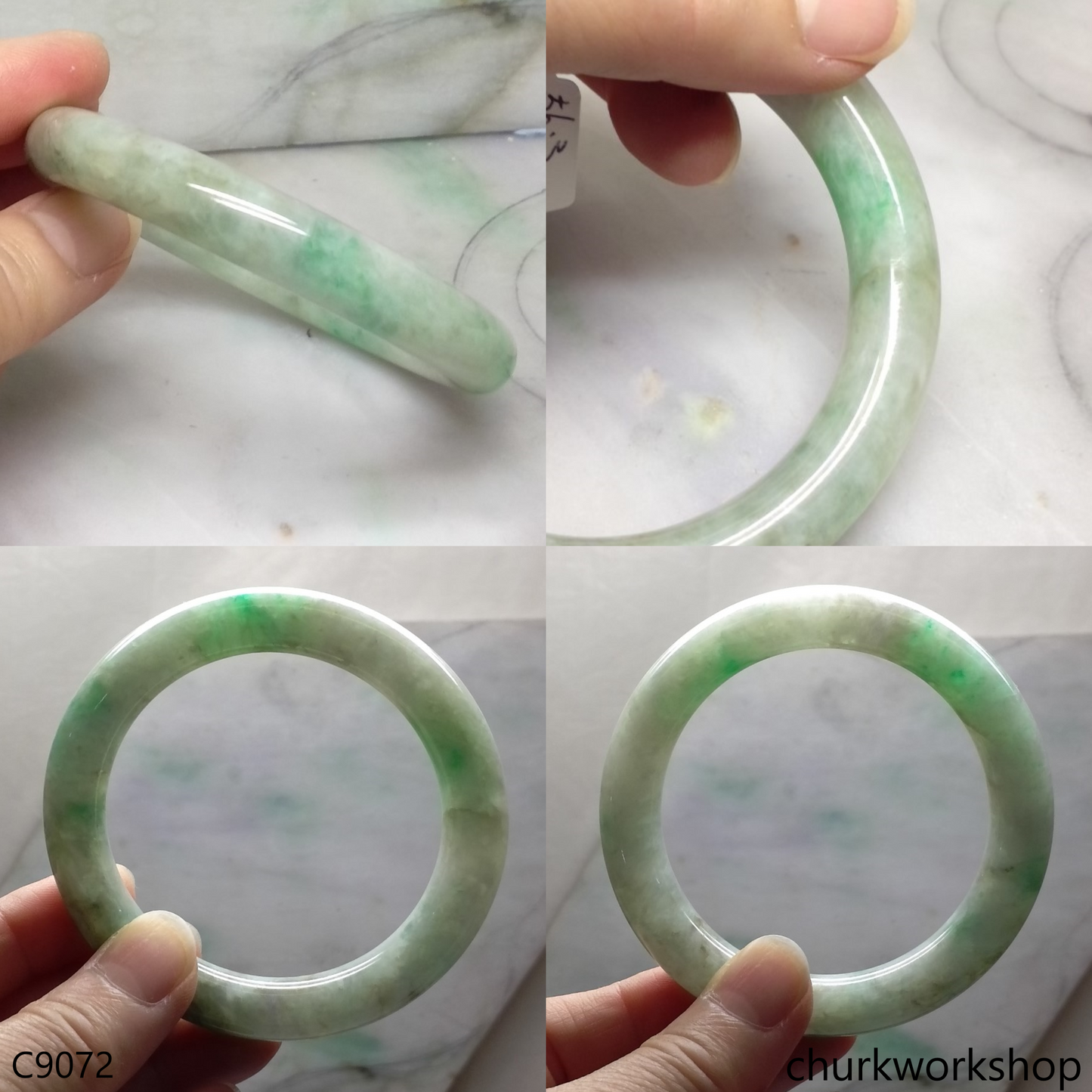 Pea green  jade bangle