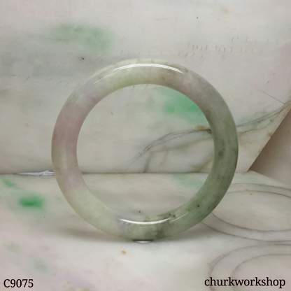 Large bluish green mix lavender jade bangle
