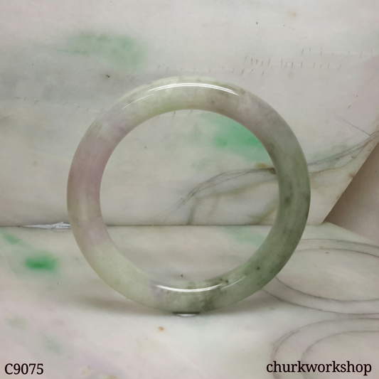 Large bluish green mix lavender jade bangle