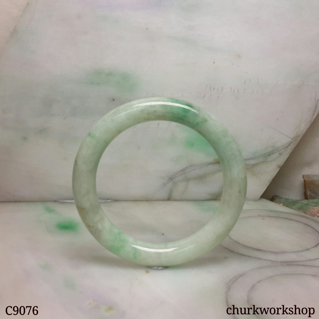 Large pea green  jade bangle