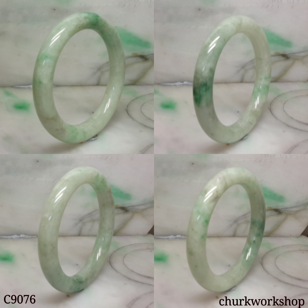 Large pea green  jade bangle