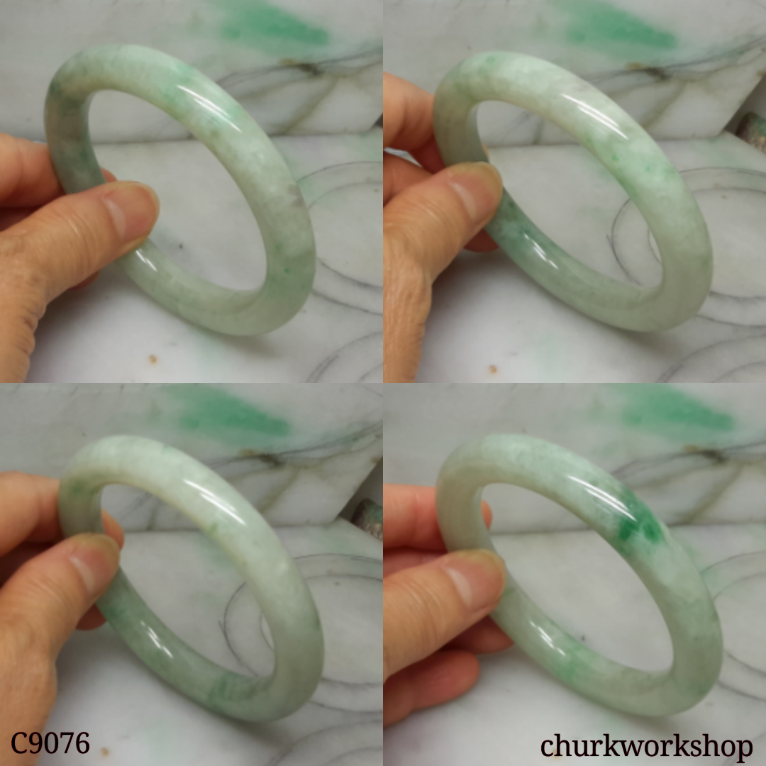 Large pea green  jade bangle