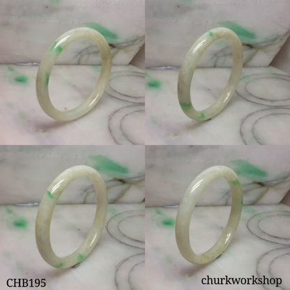 Pale green with splotches apple green jade bangle