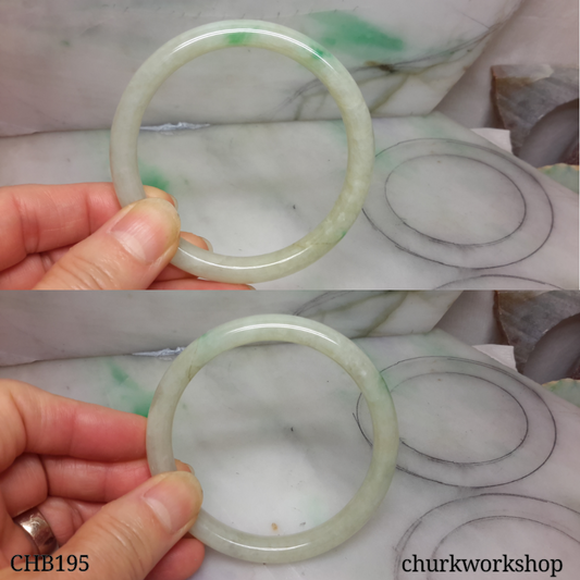 Pale green with splotches apple green jade bangle
