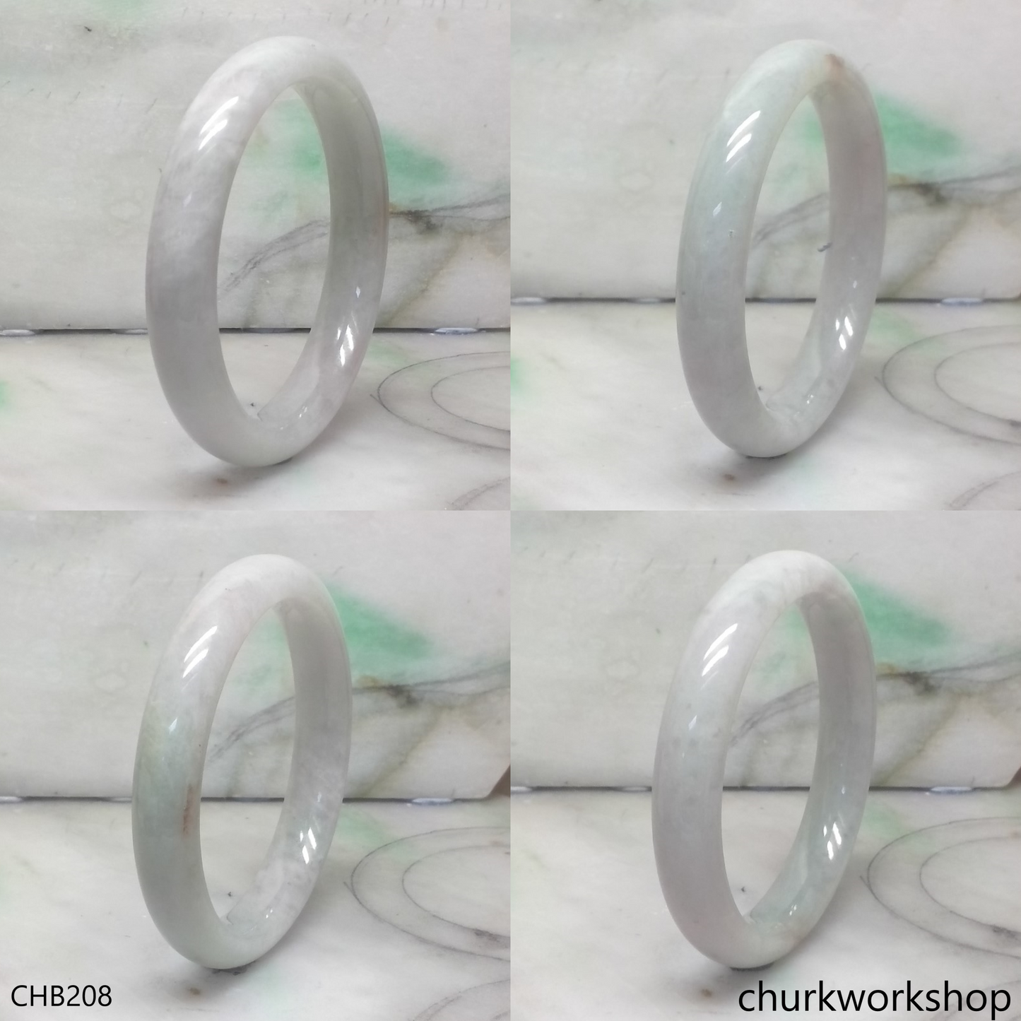 Light green mix pale lavender jade bangle