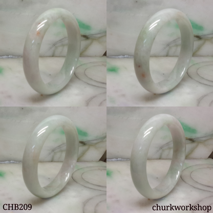 Pale green and lavender jade bangle