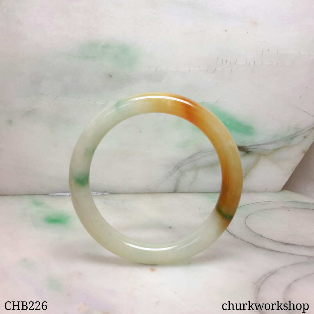 Small multi-color jade bangle