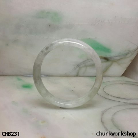 Small light green mix grayish lavender jade bangle