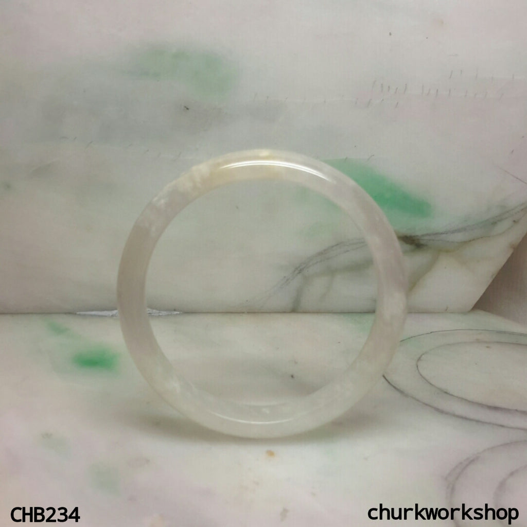 Small icy pale lavender jade bangle