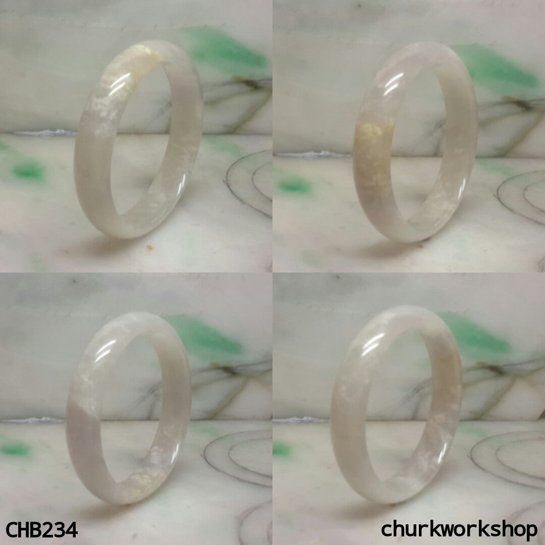 Small icy pale lavender jade bangle