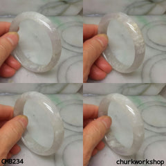 Small icy pale lavender jade bangle