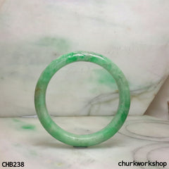 Green jade carved bangle