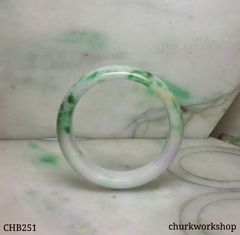 Green mix lavender jade bangle
